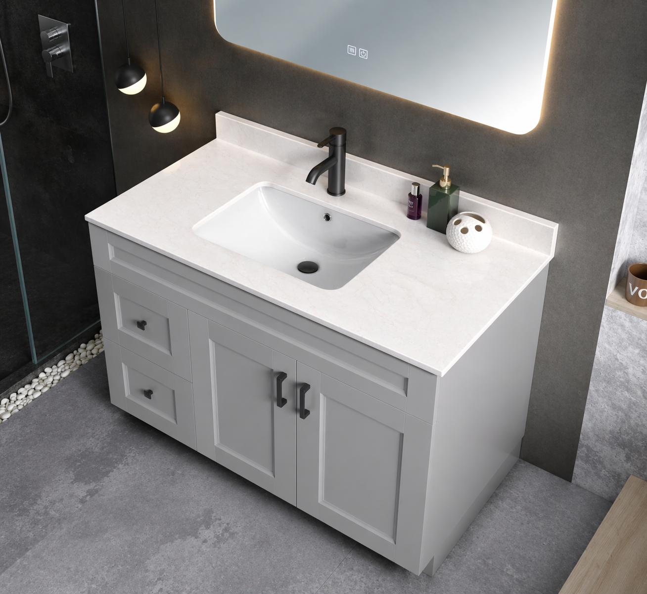 42" High-Gloss Quartz Counter Top