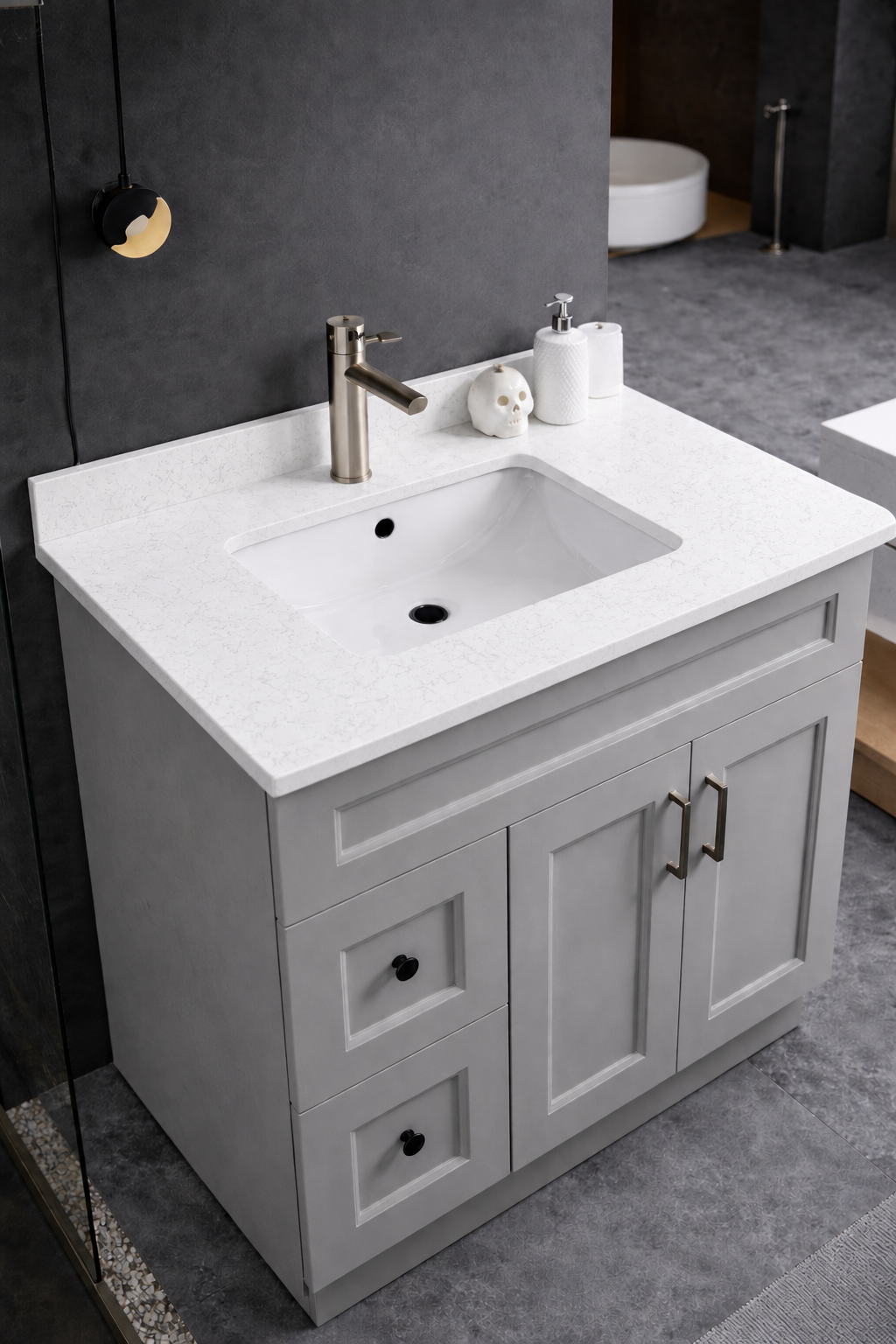 36" High-Gloss Quartz Counter Top