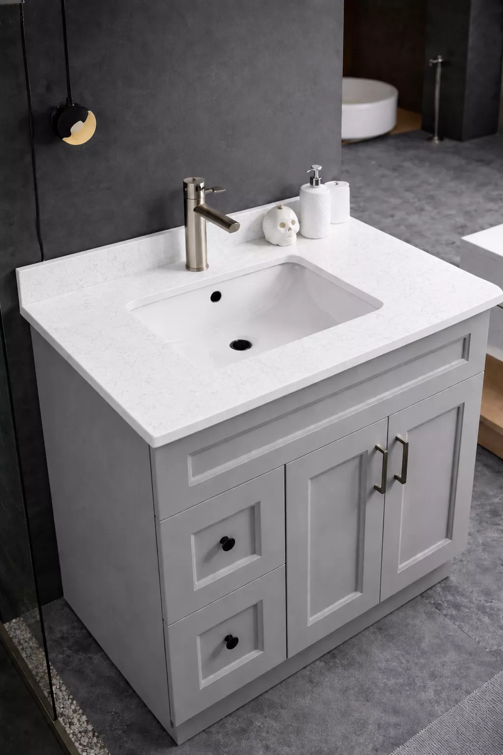 36" High-Gloss Quartz Counter Top