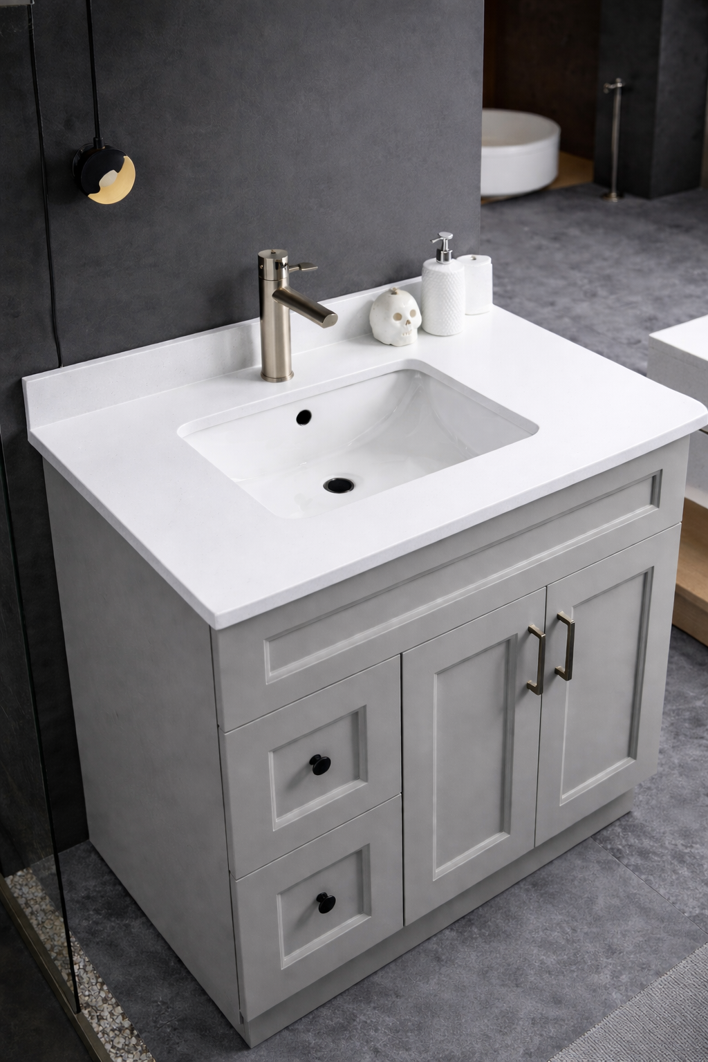 36" High-Gloss Quartz Counter Top