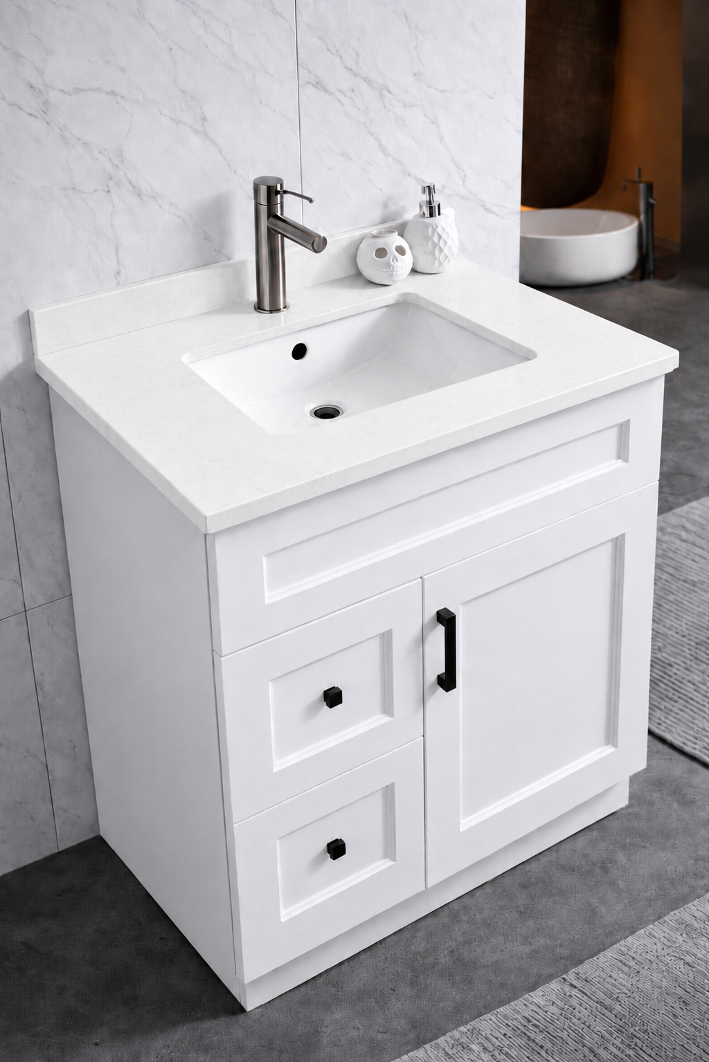 30" High-Gloss Quartz Counter Top