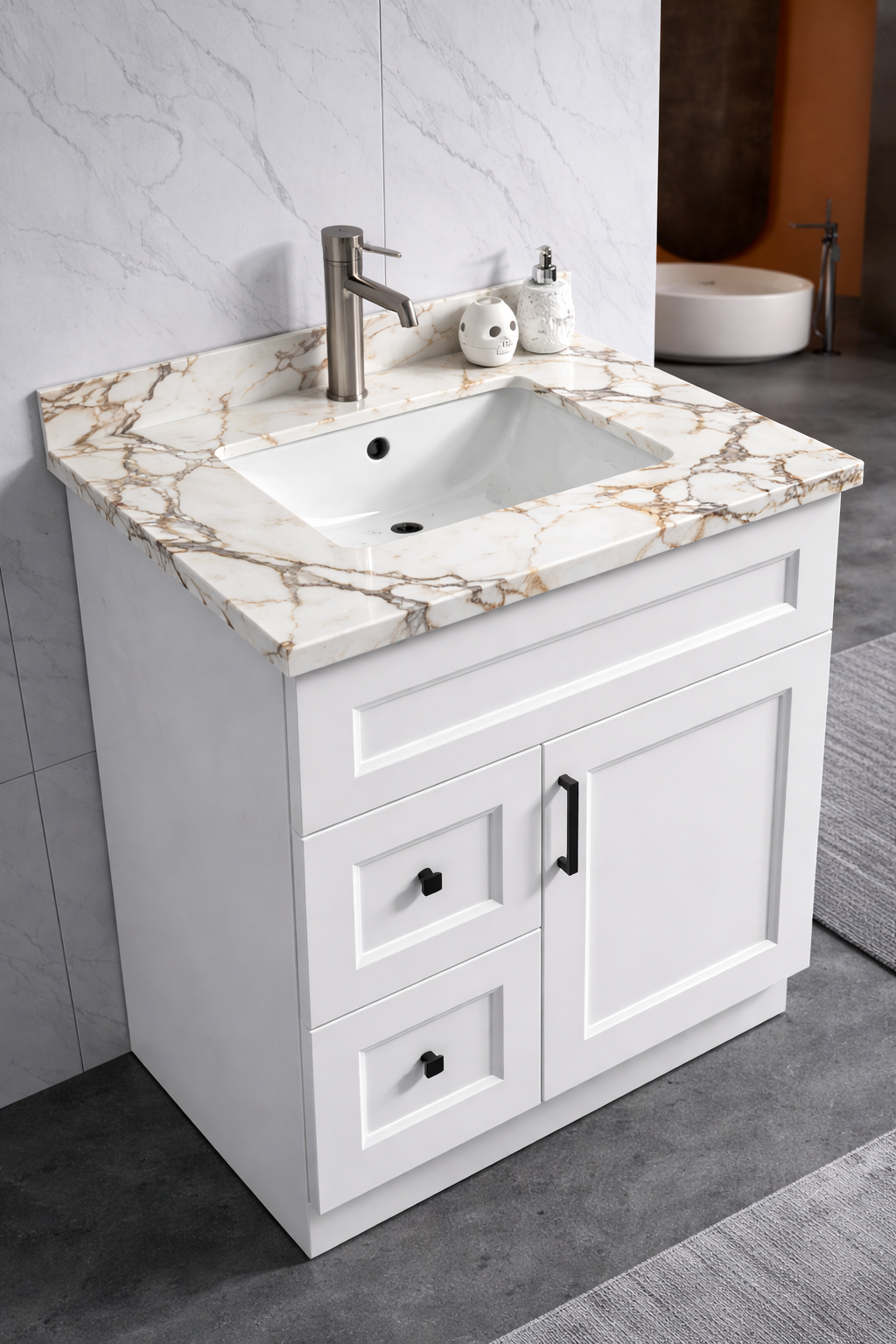30" High-Gloss Quartz Counter Top