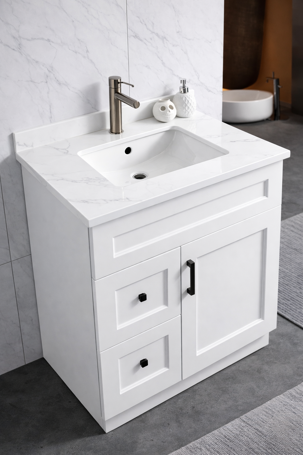 30" High-Gloss Quartz Counter Top